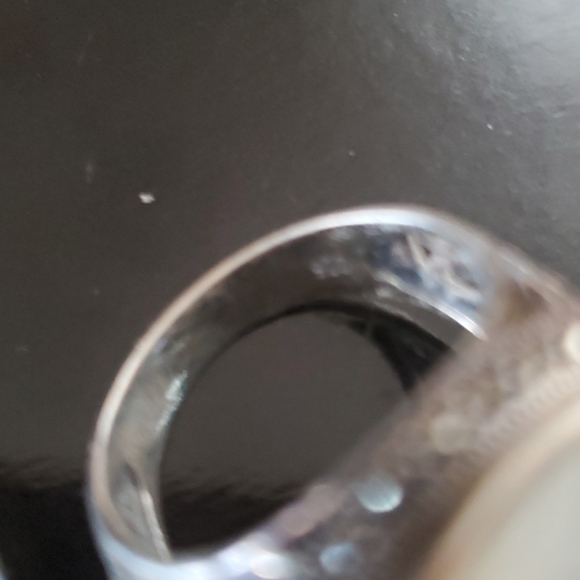 VINTAGE STERLING SILVER MOTHER OF PEARL RING - Picture 5 of 7